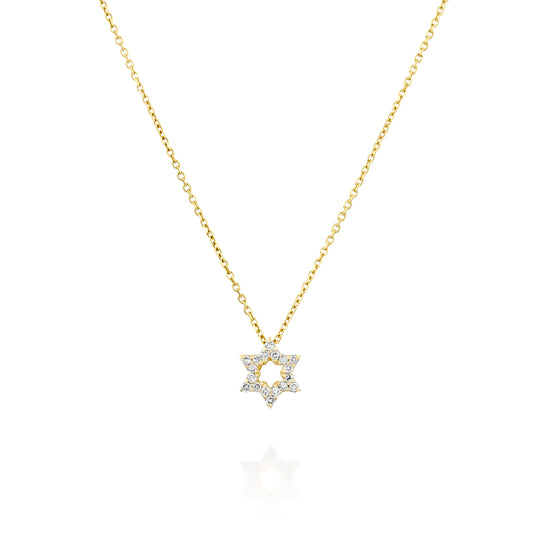 Magen David Necklace | שרשרת מגן דוד עם יהלומים