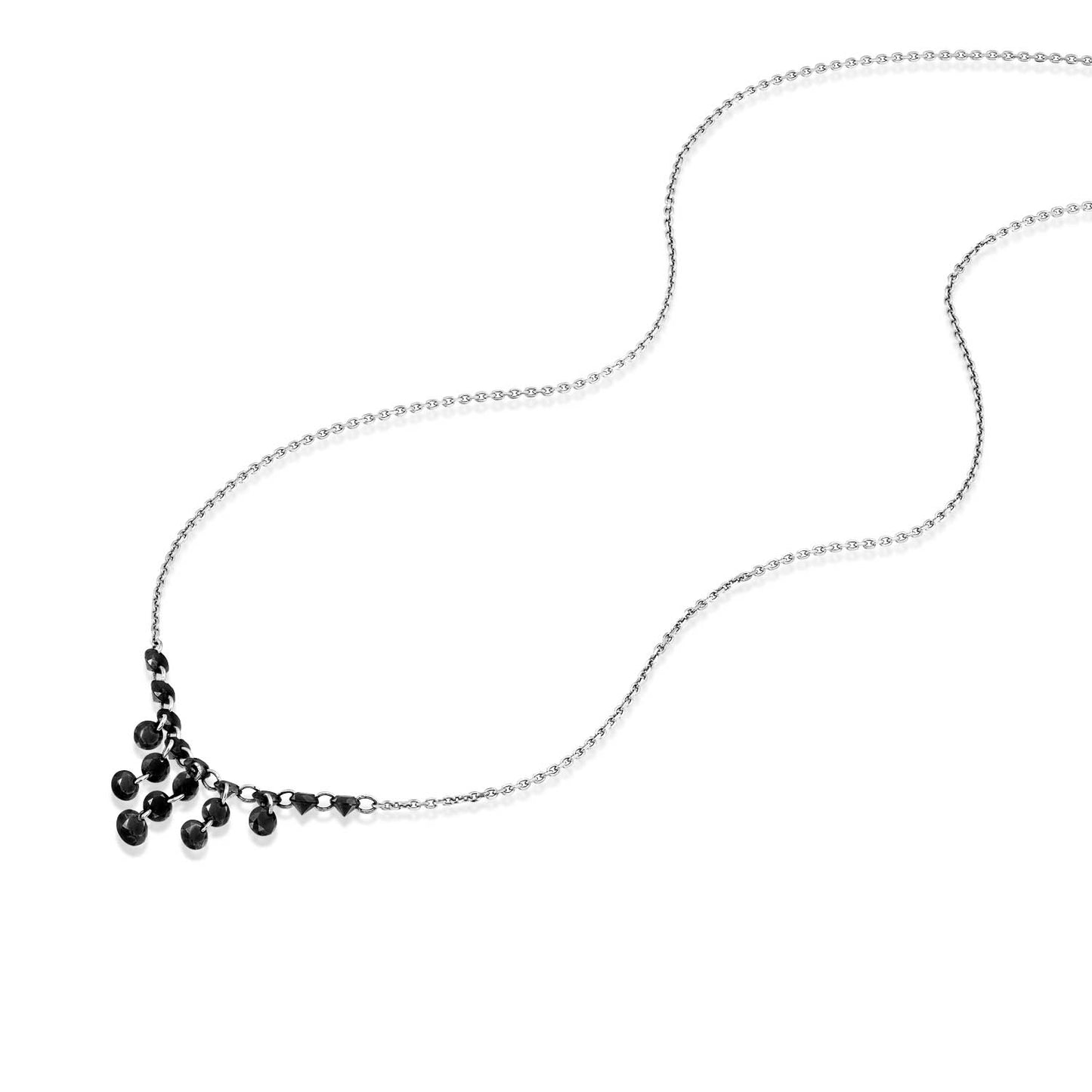 Floating Collar Necklace Black Diamonds