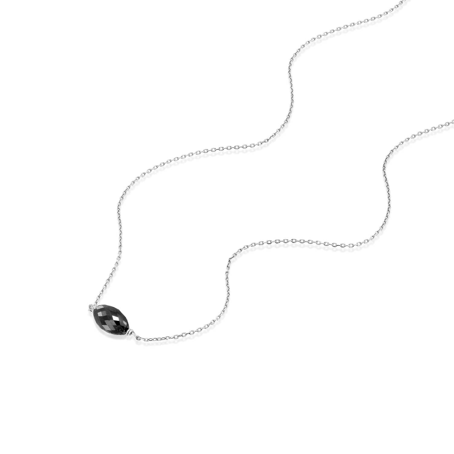 Black Diamond Roller Cut Necklace