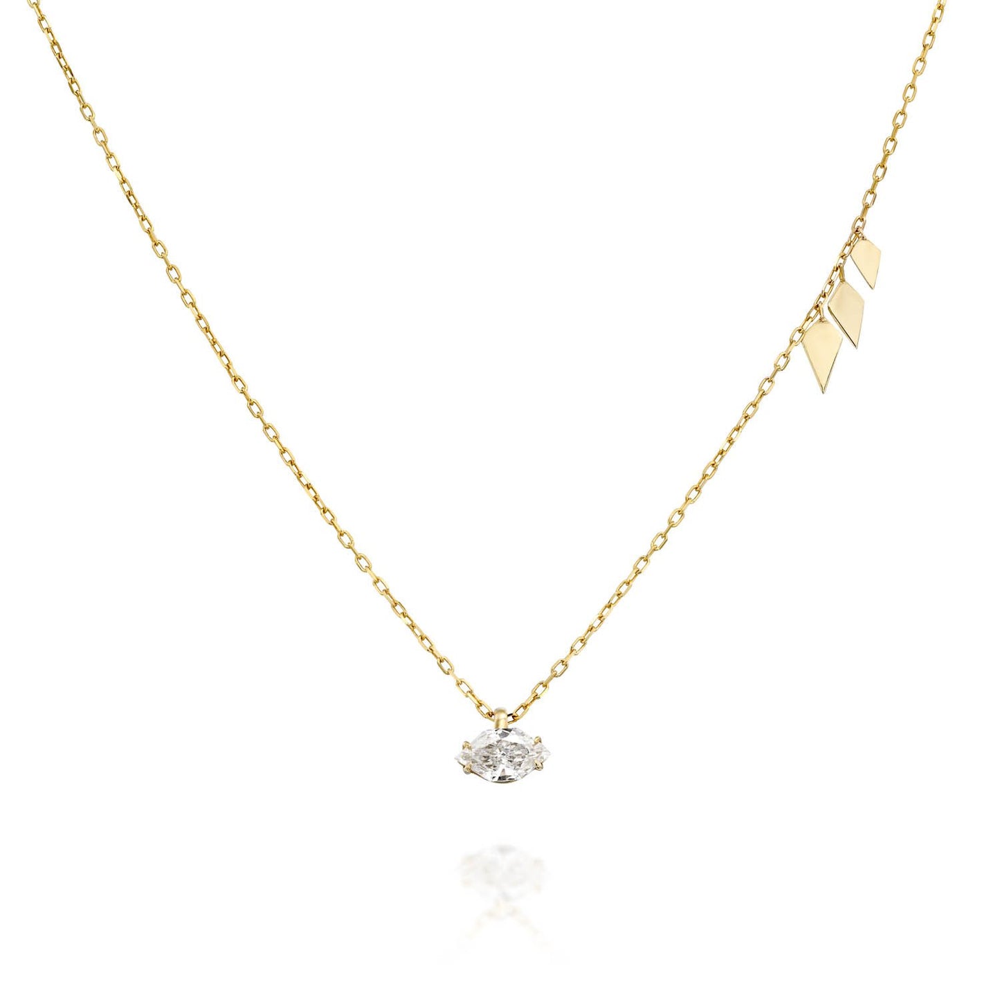Marquise Diamond Cut Necklace Gold 14K
