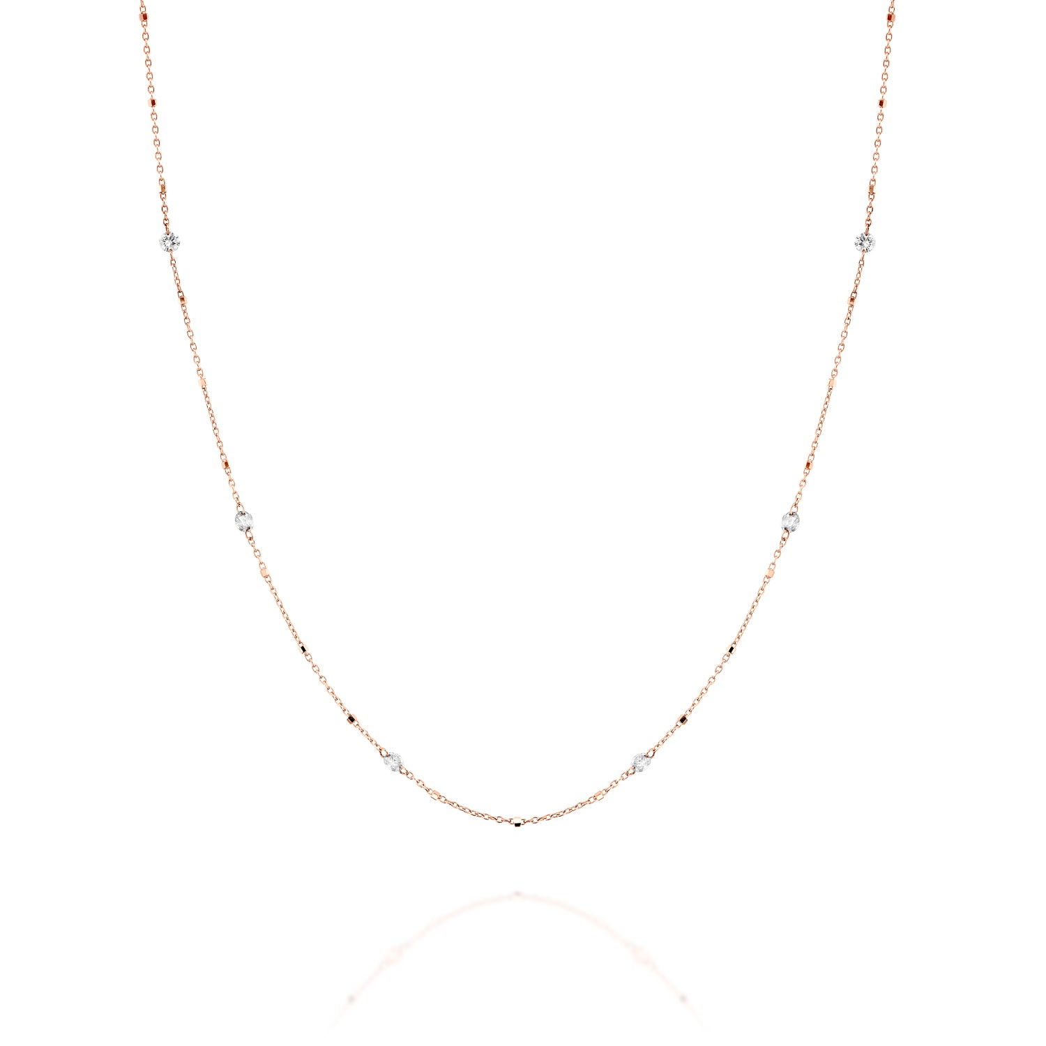 Floating Diamonds Necklace Gold 14K