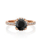 White And Black Diamonds Ring Gold 14k