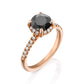 White And Black Diamonds Ring Gold 14k