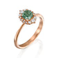 Antique flower ring colored diamond 