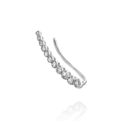 Climbing White Diamond Earring Gold 14K