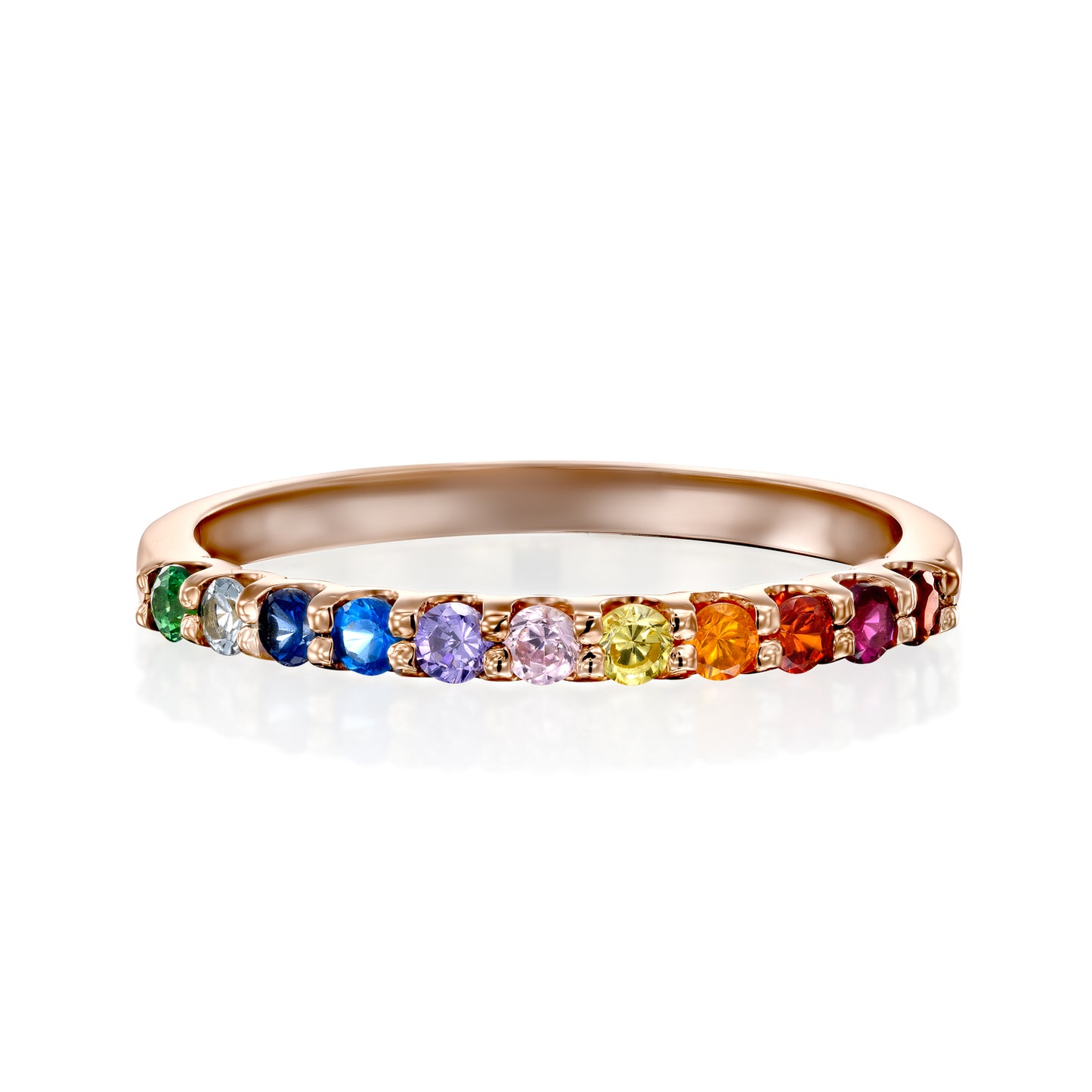Rainbow Gemstones Ring Gold 14K