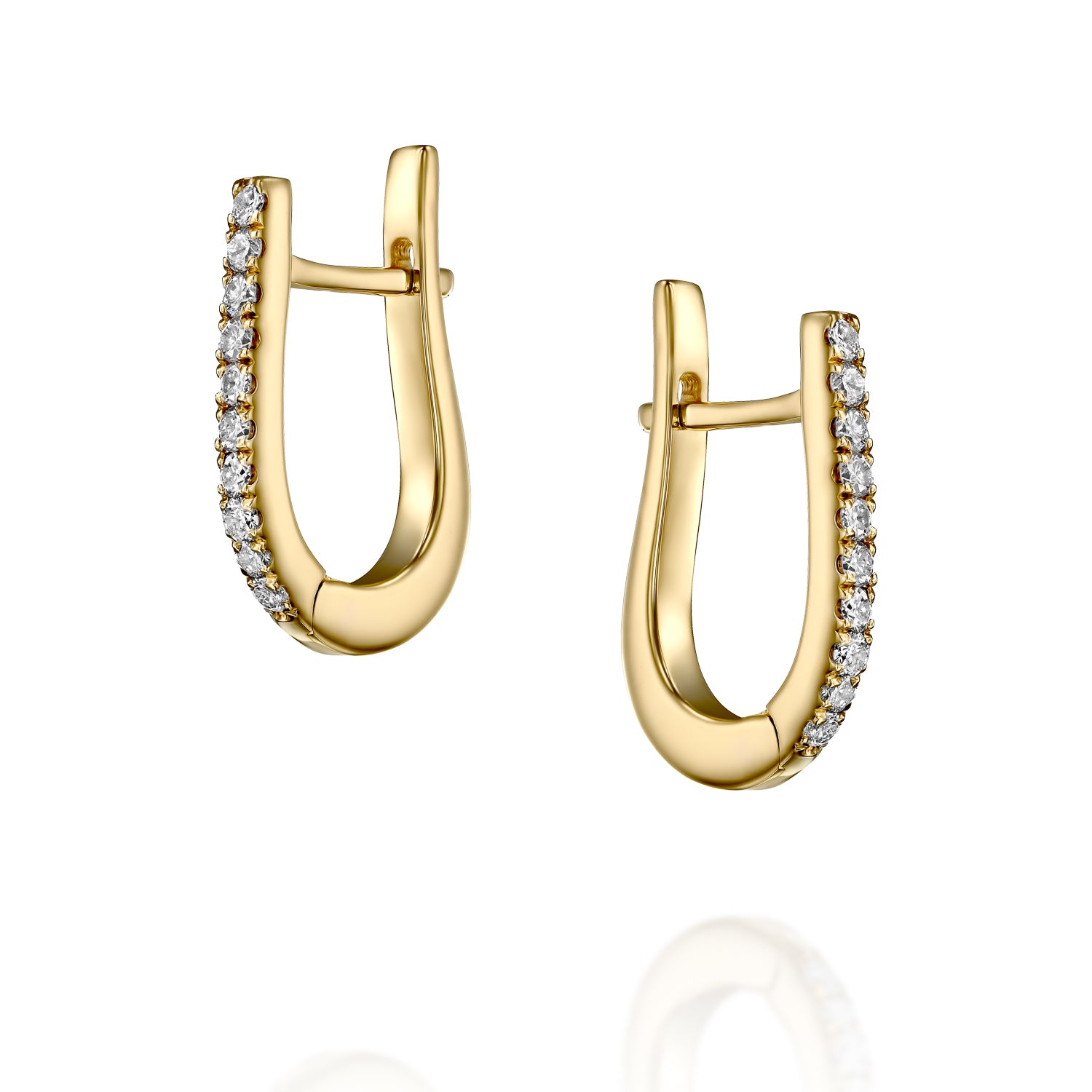 Diamonds Hoops Earrings Gold 14K