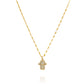 Diamonds Hamsa Necklace Gold 14K