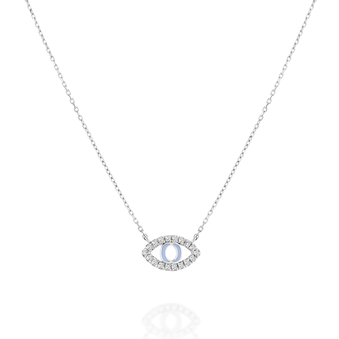 White Diamonds Eye Shape Necklace 