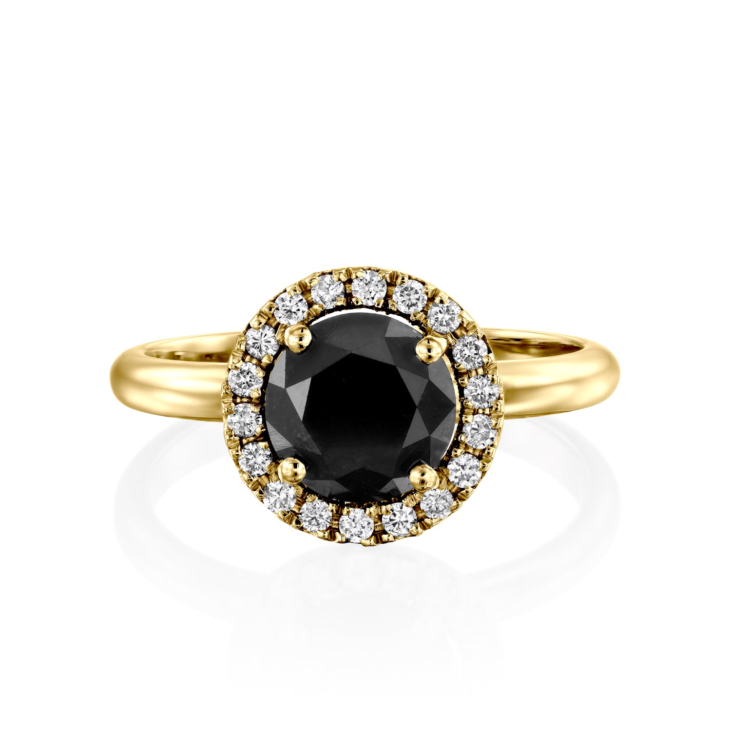 Black Diamond Ring Gold 14K