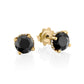 Black Diamond Earrings Gold 14K