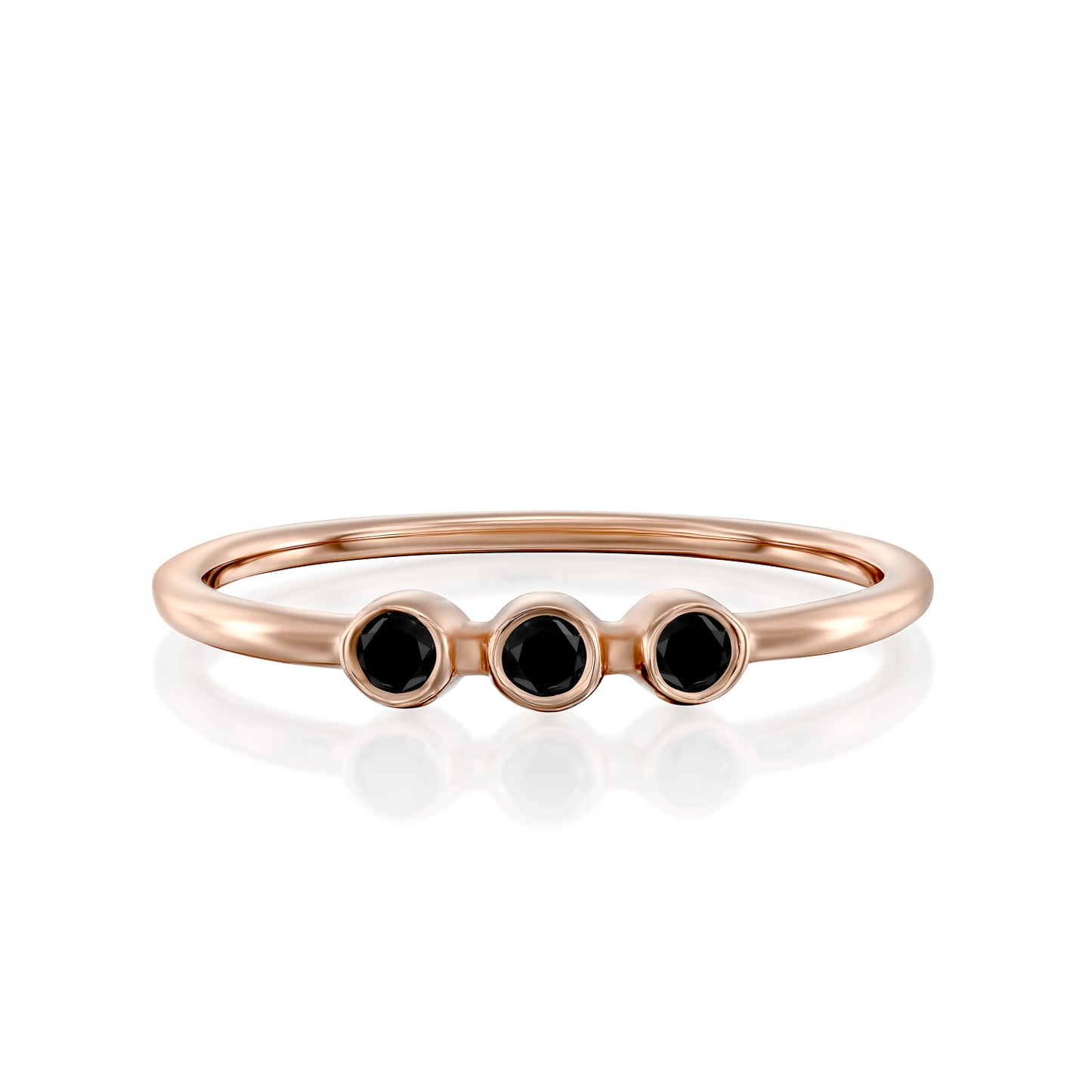 Black Diamonds Pinky Ring Gold 14K