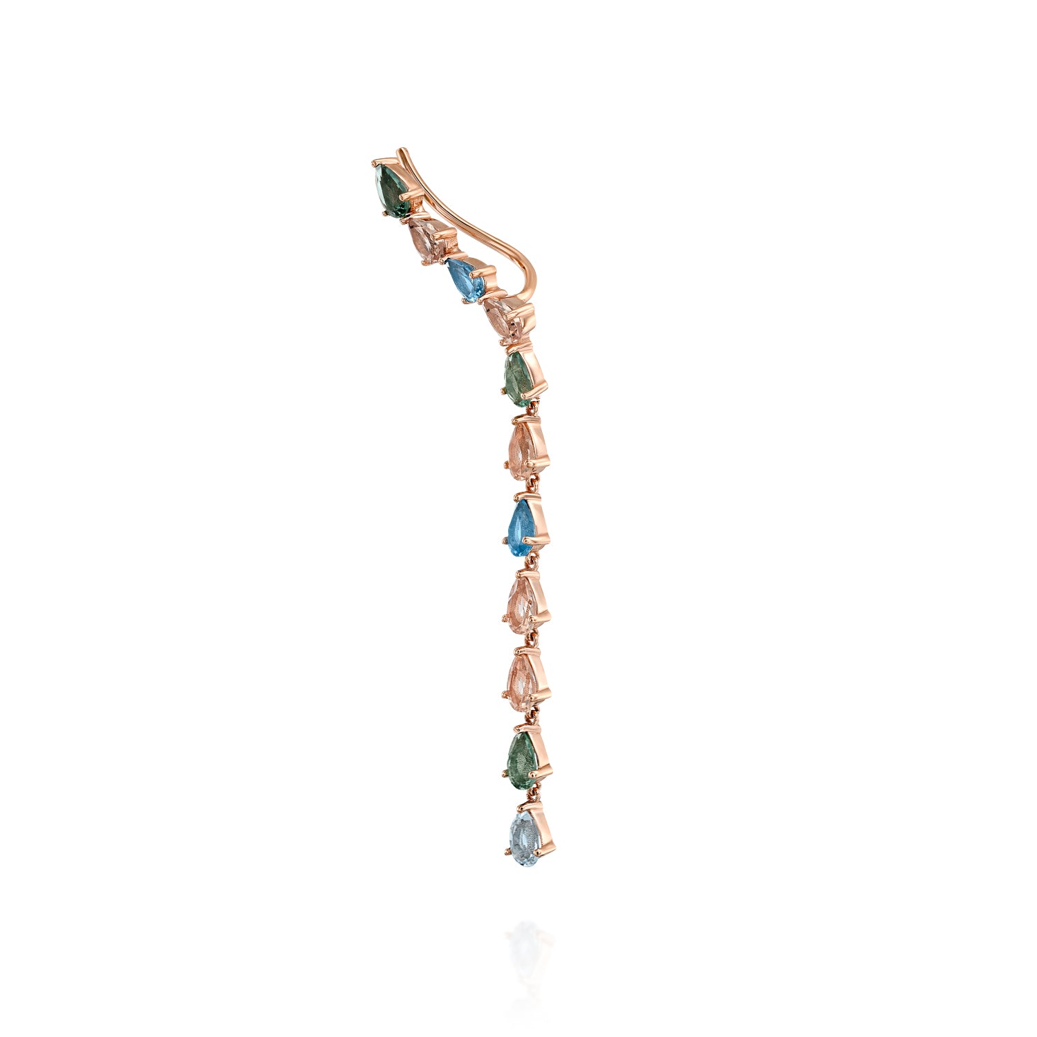 Morganite Blue Topaz and Turquoise Earrings
