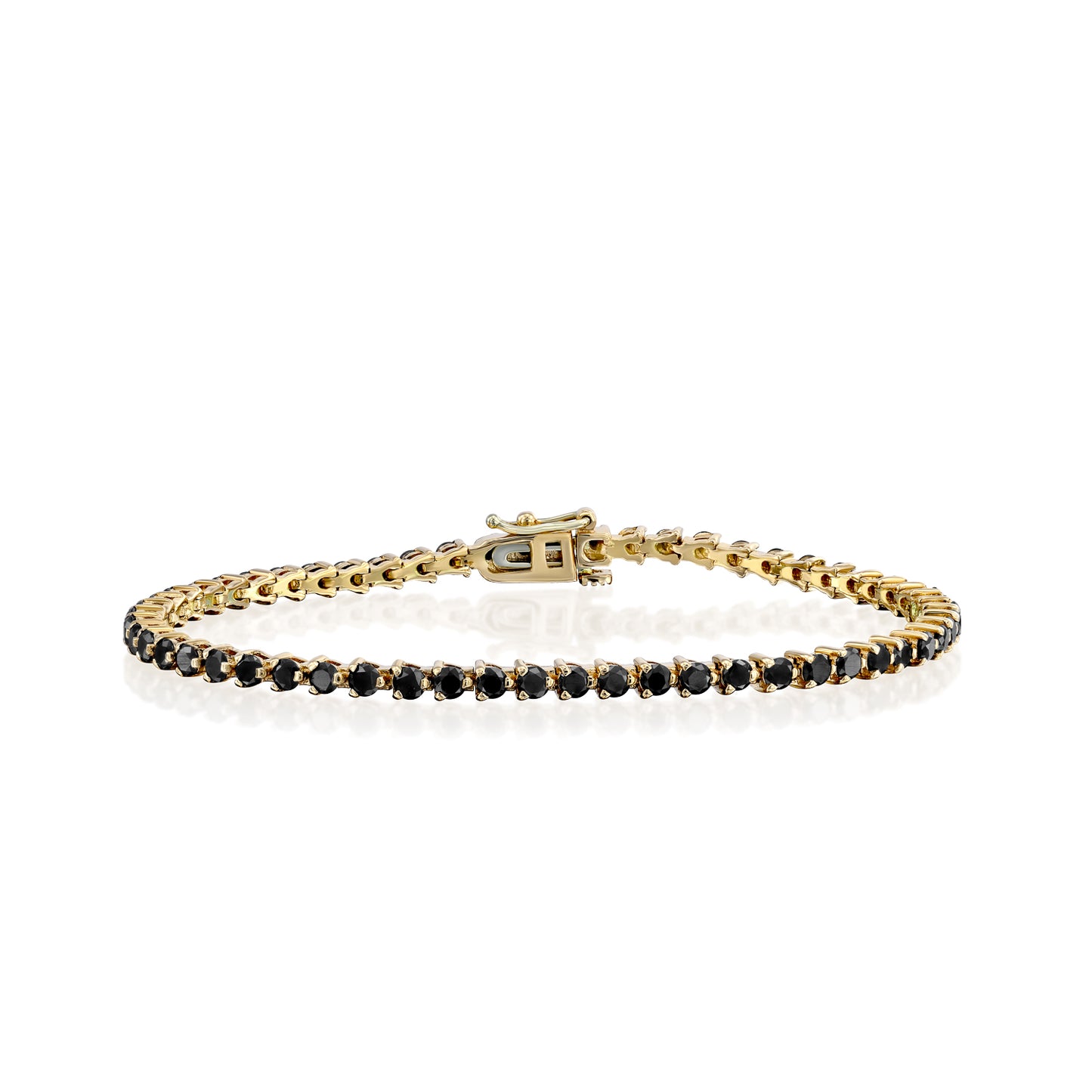 Black Diamond Tennis Bracelet Gold 14K