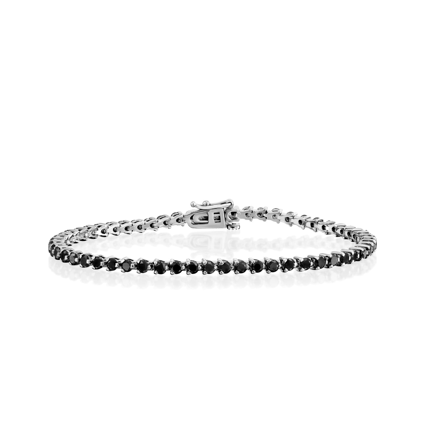 Black Diamond Tennis Bracelet Gold 14K