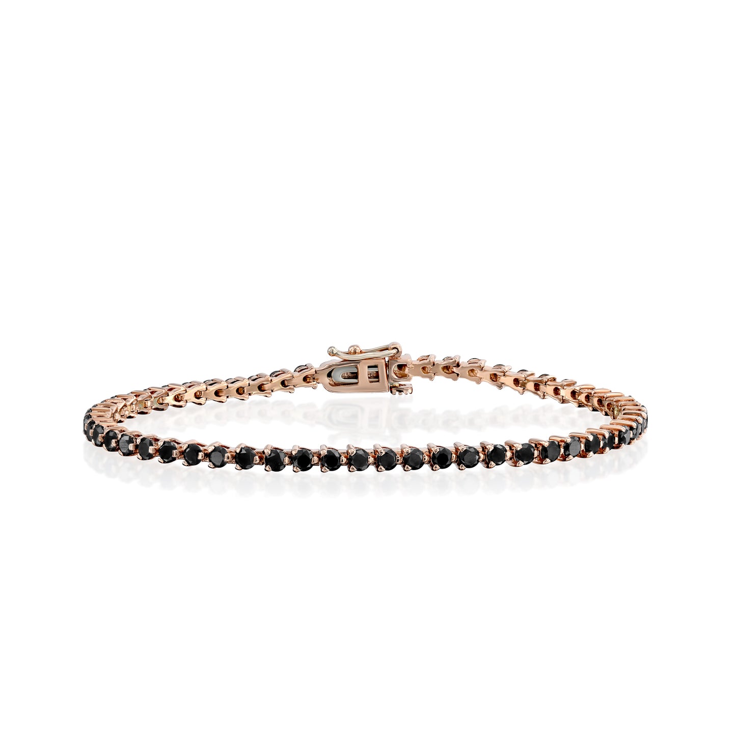 Black Diamond Tennis Bracelet Gold 14K