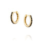 Black Diamonds Hoops Earrings Gold 14K