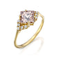 Morganite White Diamonds Ring Gold 14K