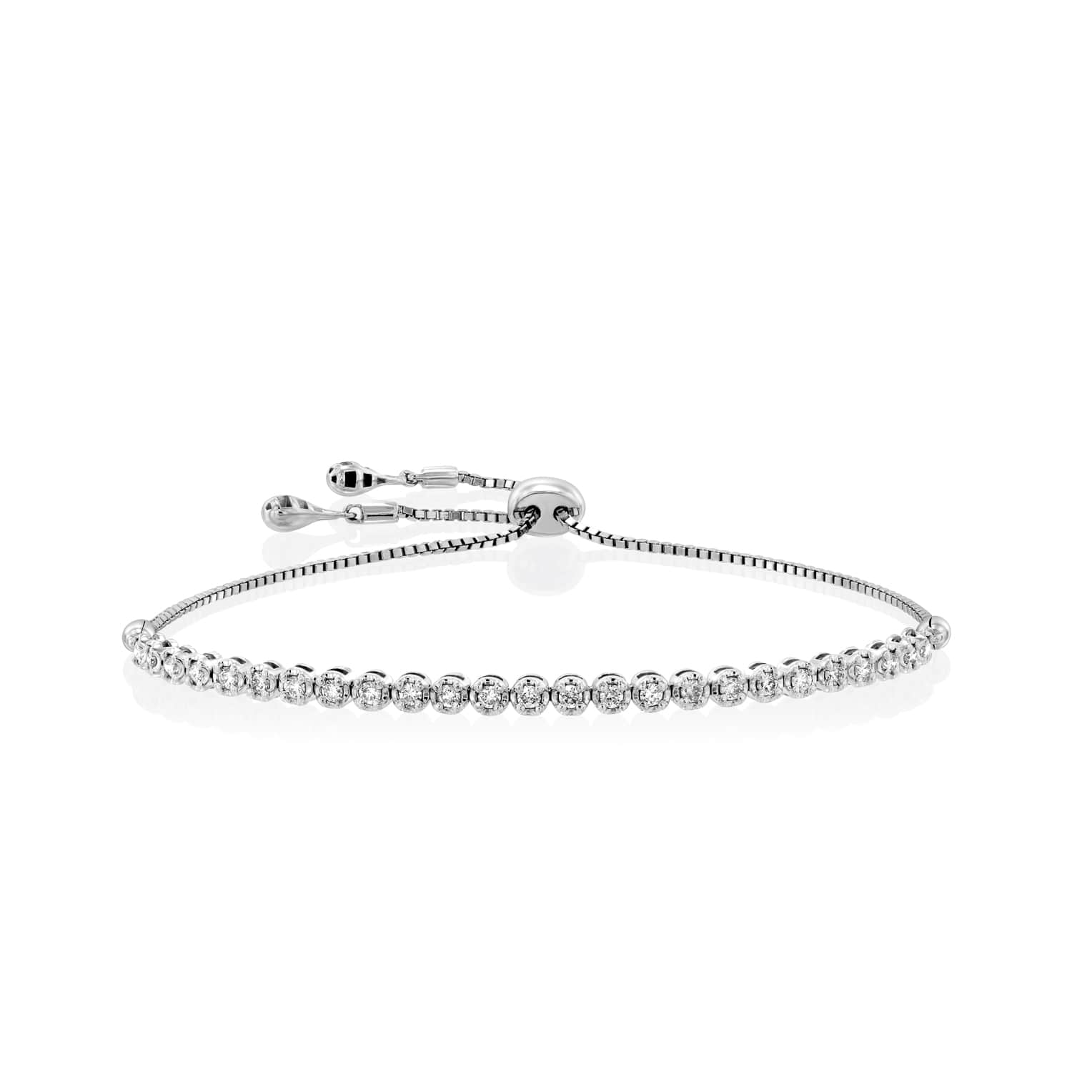 Diamond tennis bracelet half way