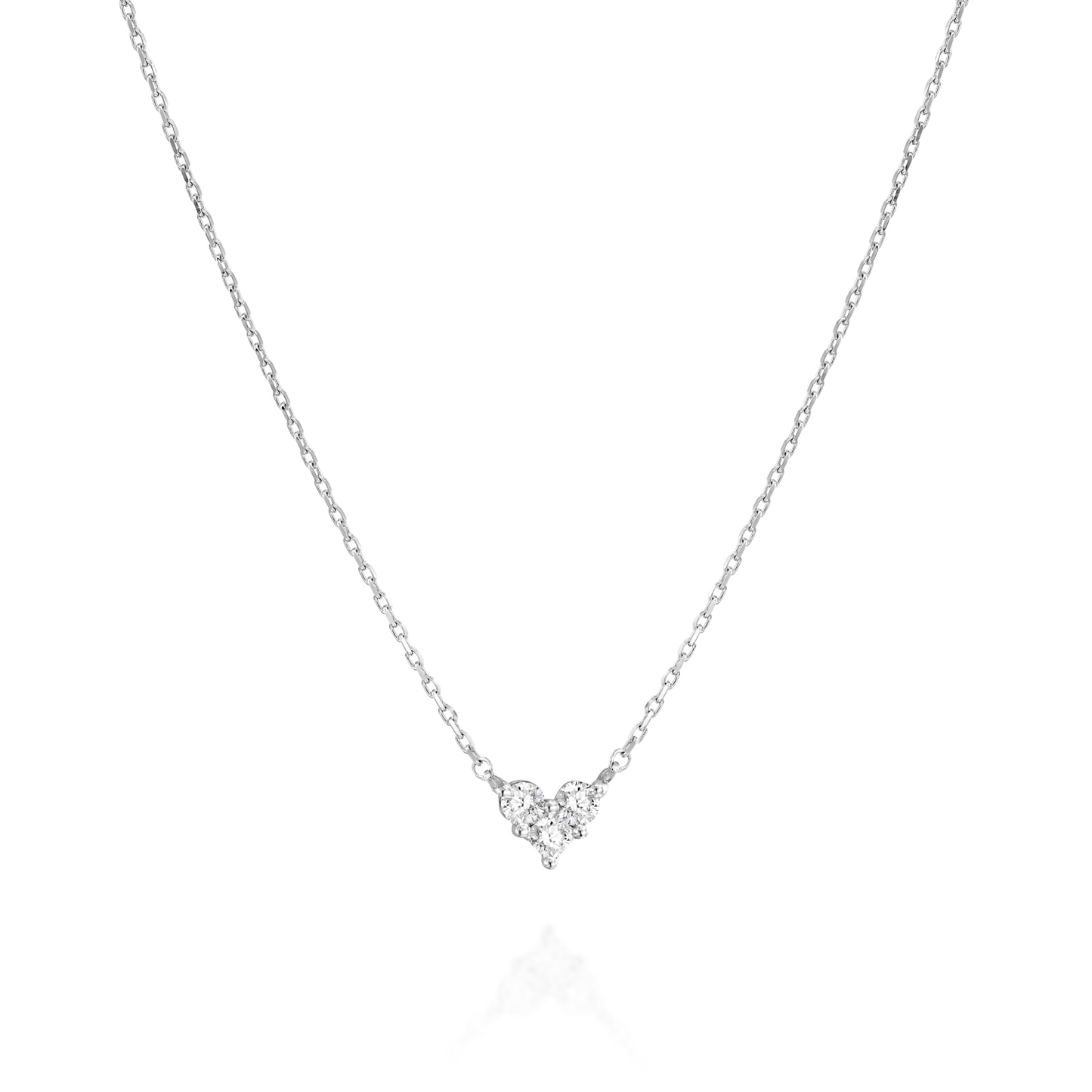 Princess Cut Diamond Heart Necklace