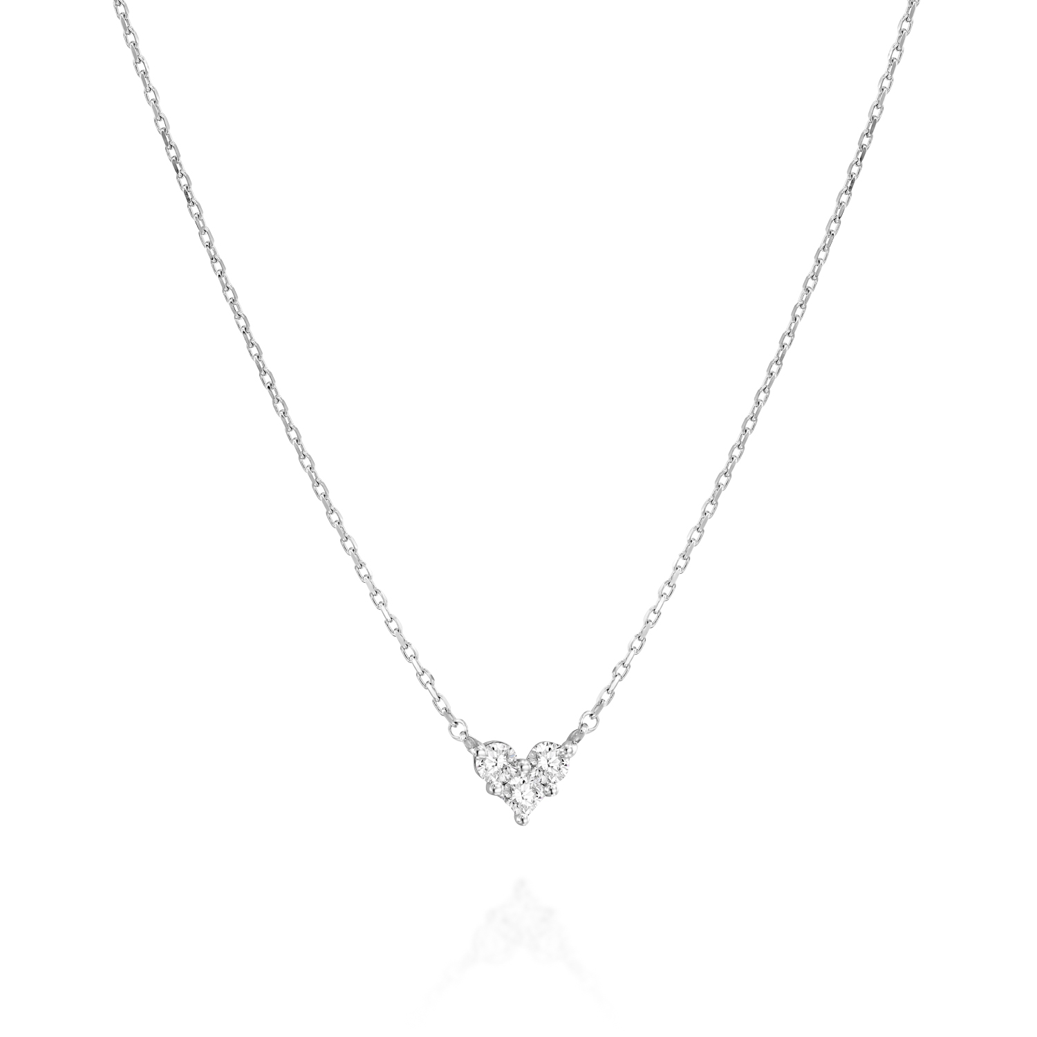 Princess Cut Diamond Heart Necklace
